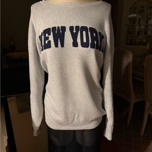 Pink Rose Light Gray New York Sweater